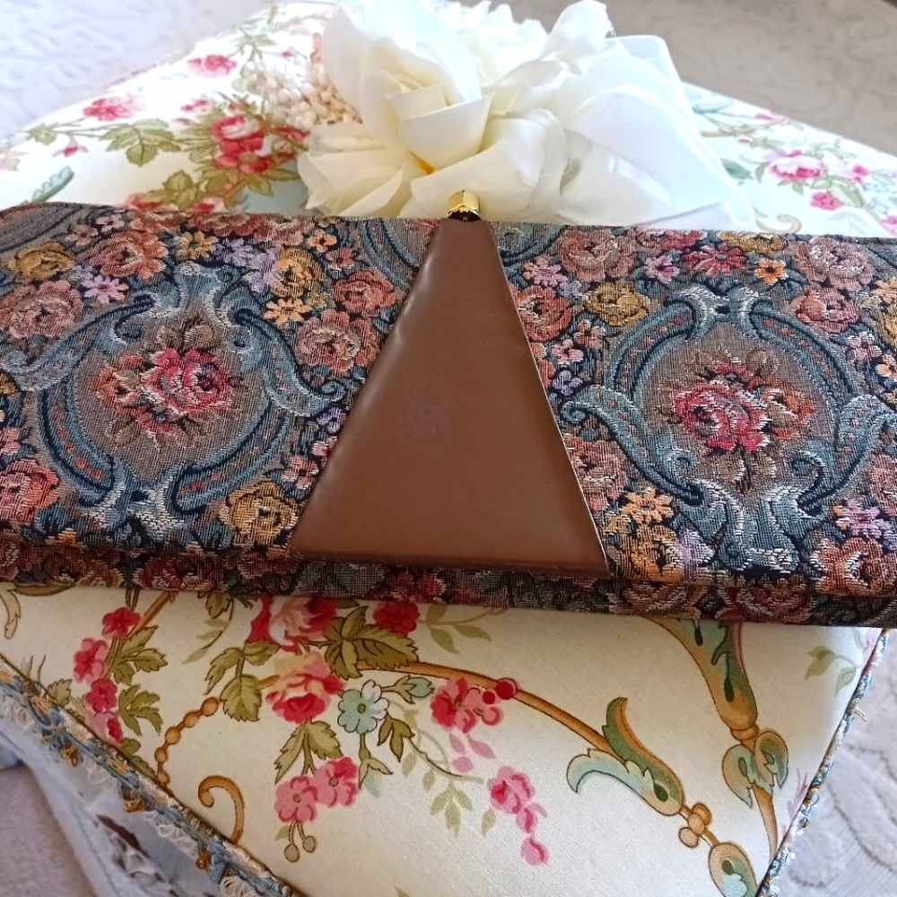 Vintage Brown and Cream Accent Pillows with Floral Design
